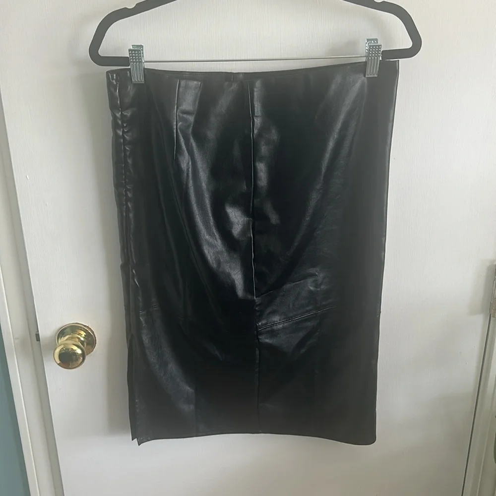 Lulus She's Irresistible Black Vegan Leather Pencil Skirt - Picture 4 of 5